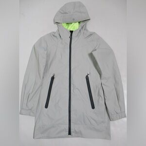 🩶💚 Lululemon No Rain No Gain Jacket Lined Waterproof Gray Sz 8 Gorpcore EUC